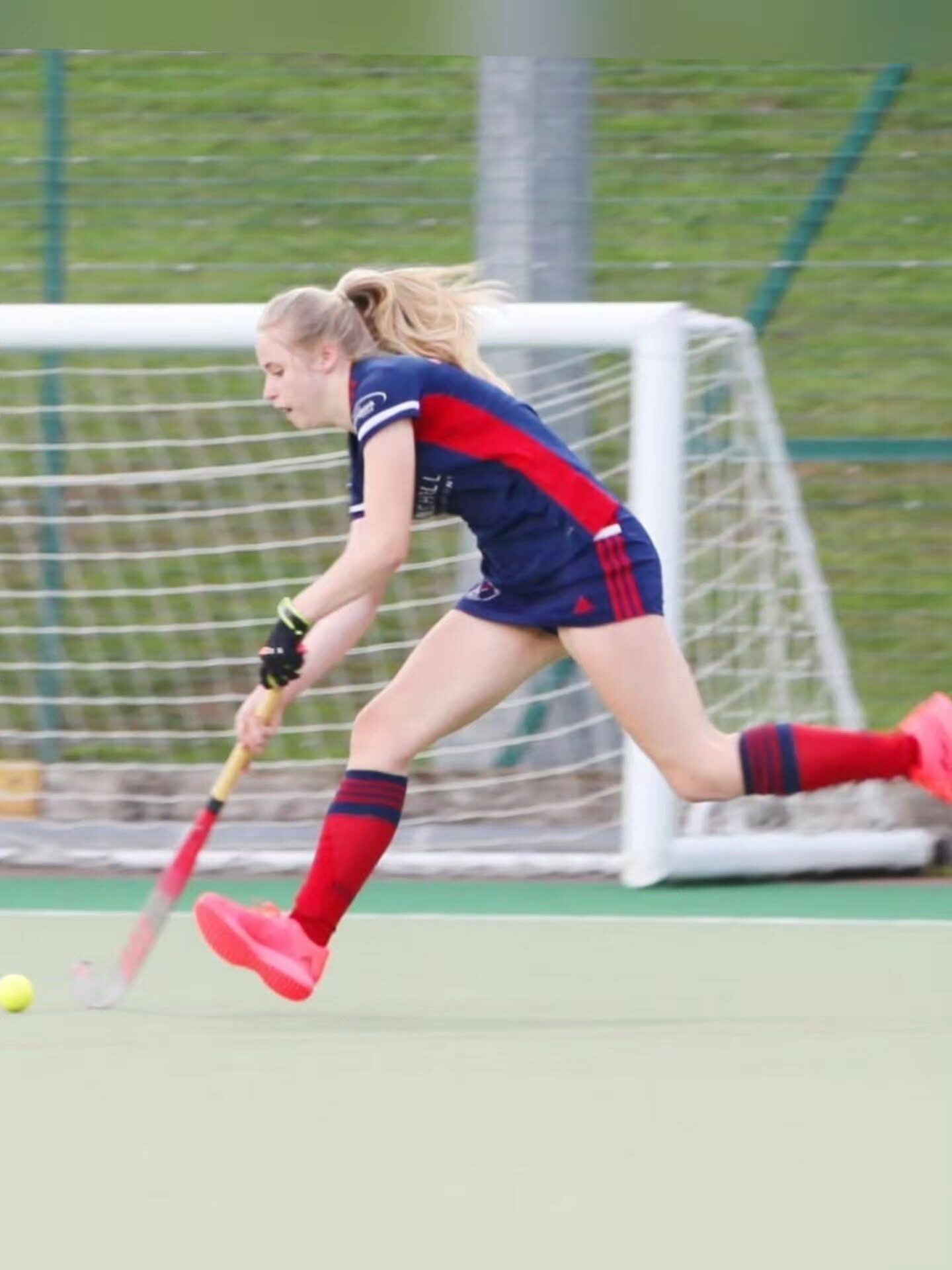 Bursting forward on the ball in HC Knole Park colours