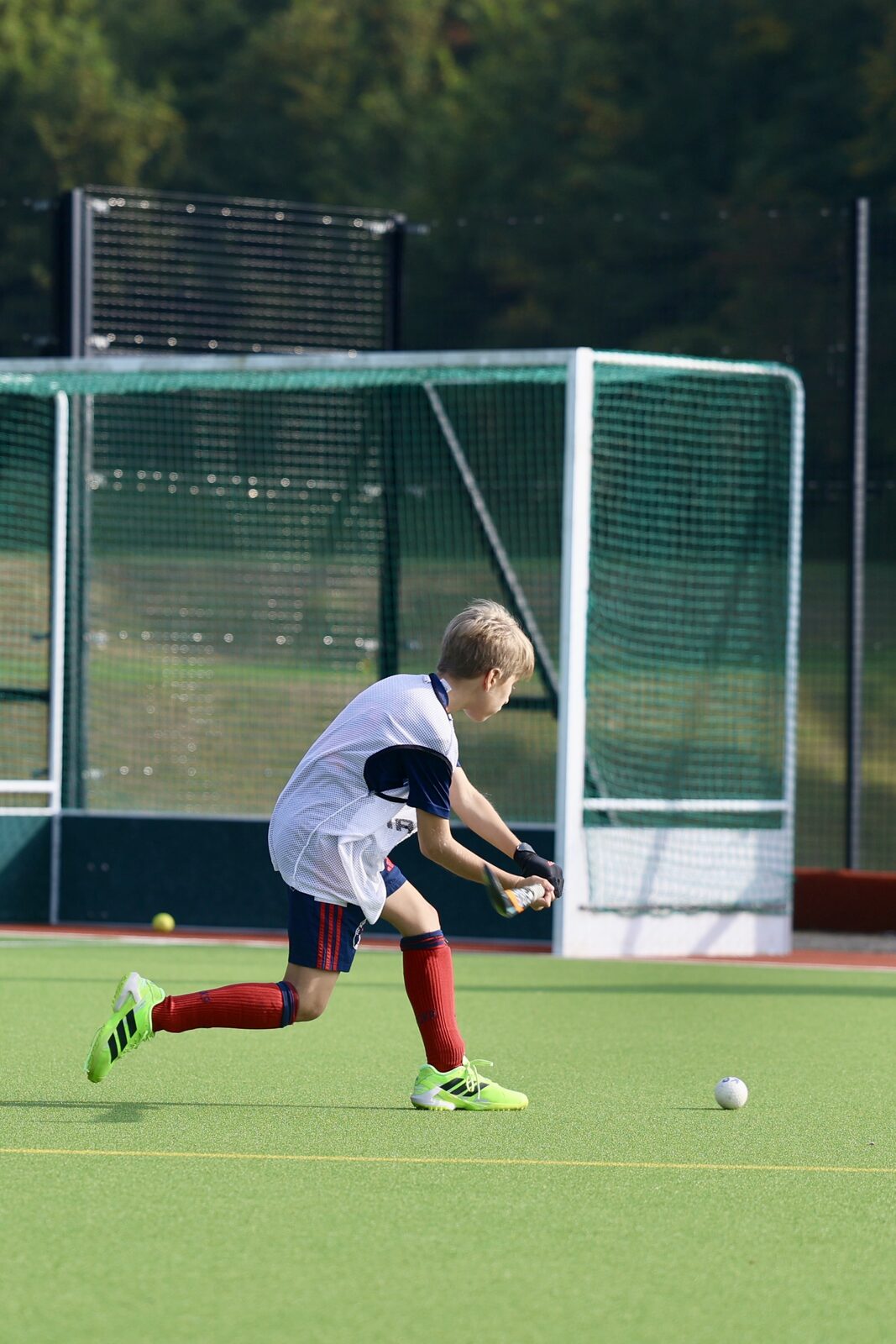 Lining up a shot at the goal